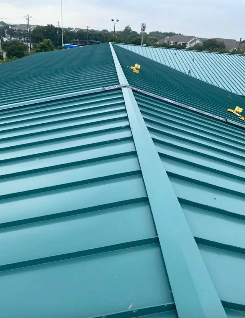 Green commercial metal roof ridge and valley for Metal Roof Repair in Dade City